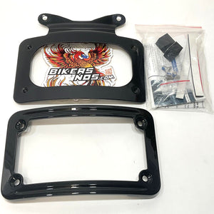 Kuryakyn 2010-2021 Harley Touring Black Curved License Plate Mount KUR3147