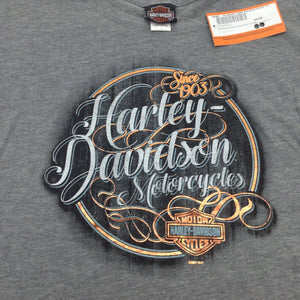 New Harley-Davidson Womens Wood Lines Dolman Short Slv Tee grey Small