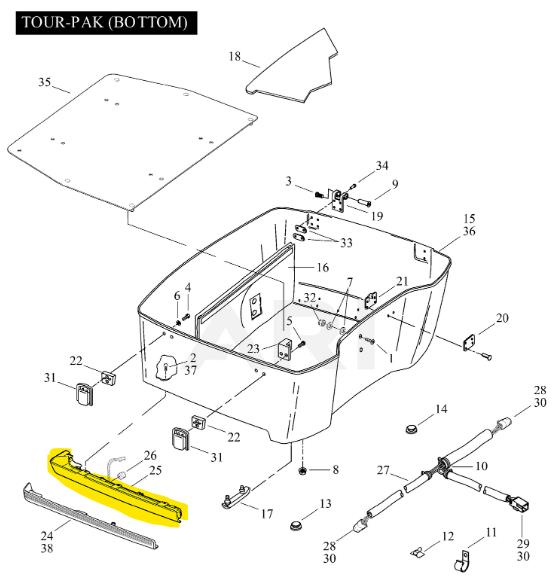 NEW Genuine Harley Left Bottom Tour Pak Side Marker Light