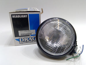 Drag Specialties 5 3/4" Headlight Black H4 Bottom Mount Harley 2001-0553