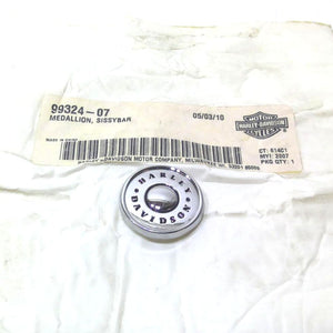 NEW Genuine Harley Backrest Medallion Chrome Round 1.2" 99324-07