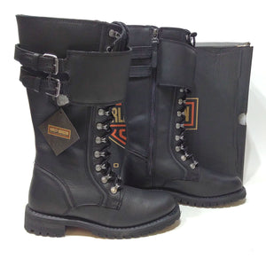 NEW Harley-Davidson Womens Grimes 12-Inch Black Motorcycle Boots Size 9 D87205
