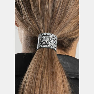 NEW Hair Glove 1.25" Black and Paisley Hair Tie Cover 31109