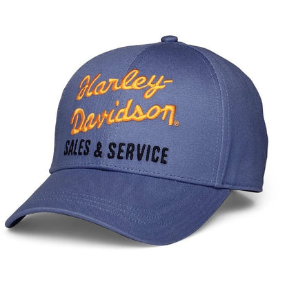 NEW Genuine Harley Gray Blue Sales & Service Embroidered Ball Cap Hat 97691-22VW