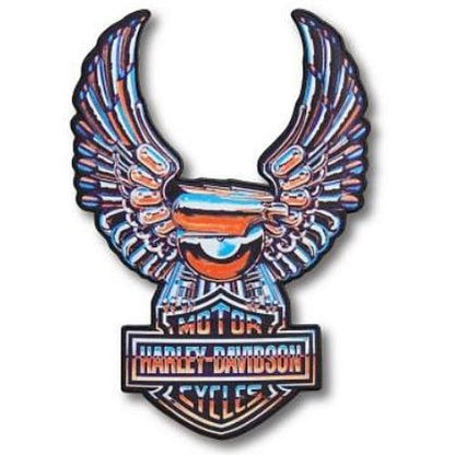 NOS Genuine Harley Chrome Eagle Logo Iron-on Patch 97652-21VX