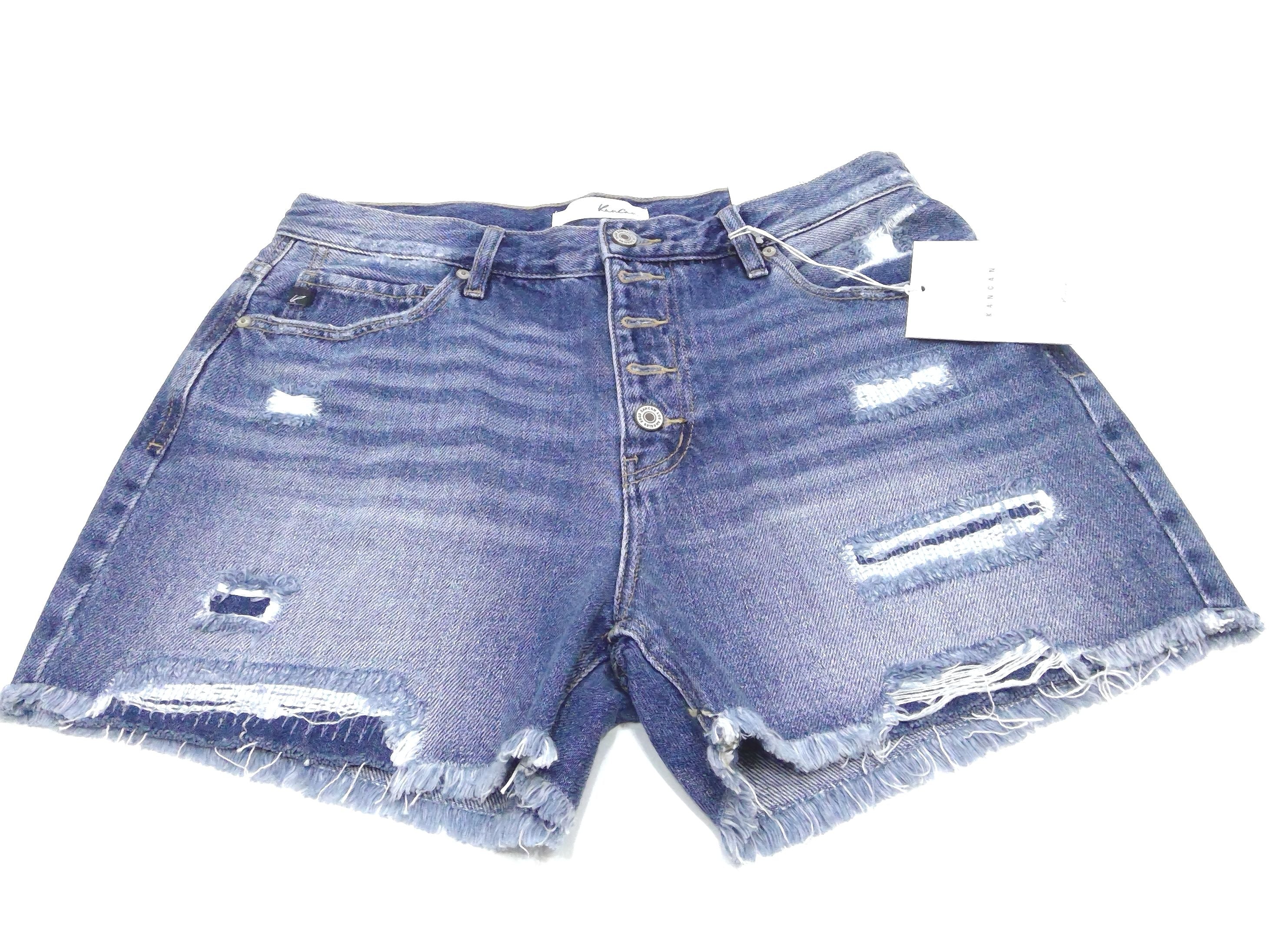 NEW Womans Kancan Size 11/29 Ivy Button Fly High Rise Mom Shorts KC861