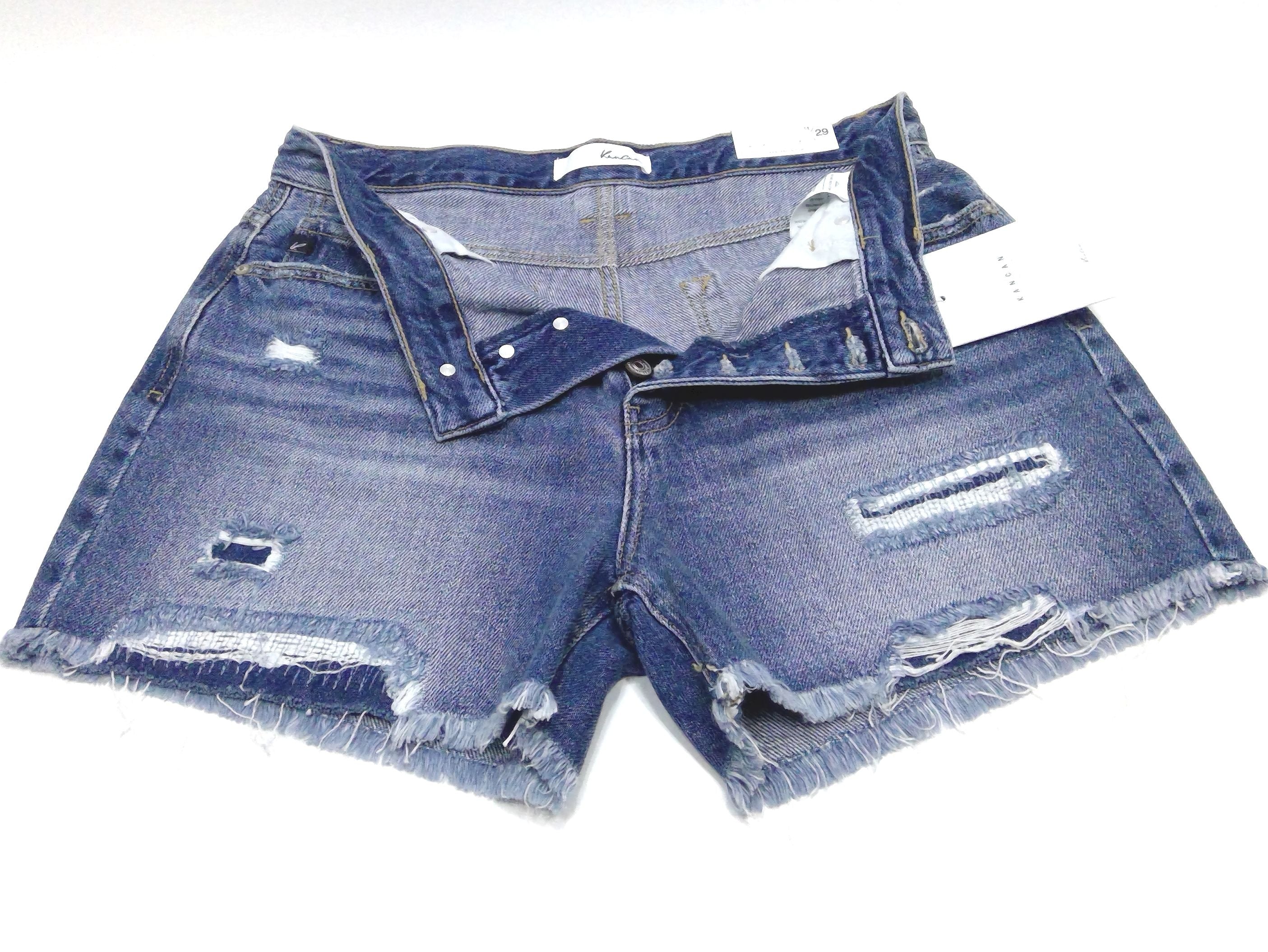 NEW Womans Kancan Size 11/29 Ivy Button Fly High Rise Mom Shorts KC861