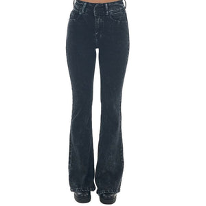 NEW Womans Kancan 22W Black Mineral Wash High Rise Flare Leg Jeans KC7356BK-9