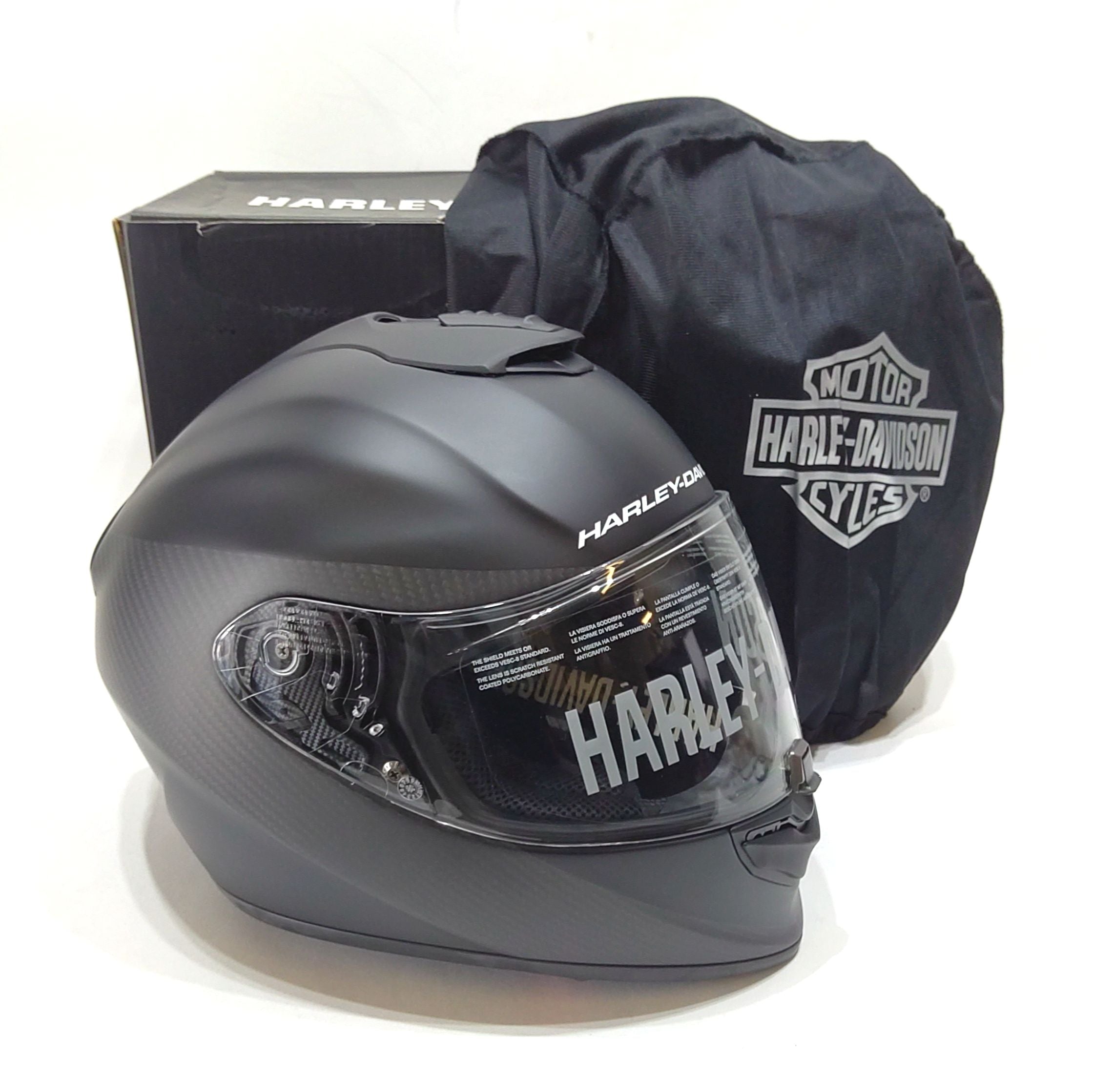 【Harley-Davidson】Brawler Carbon Fiber X09 Full Face Unisex NEW Harley Brawler Carbon Fiber X09 Full Face Shield Helmet