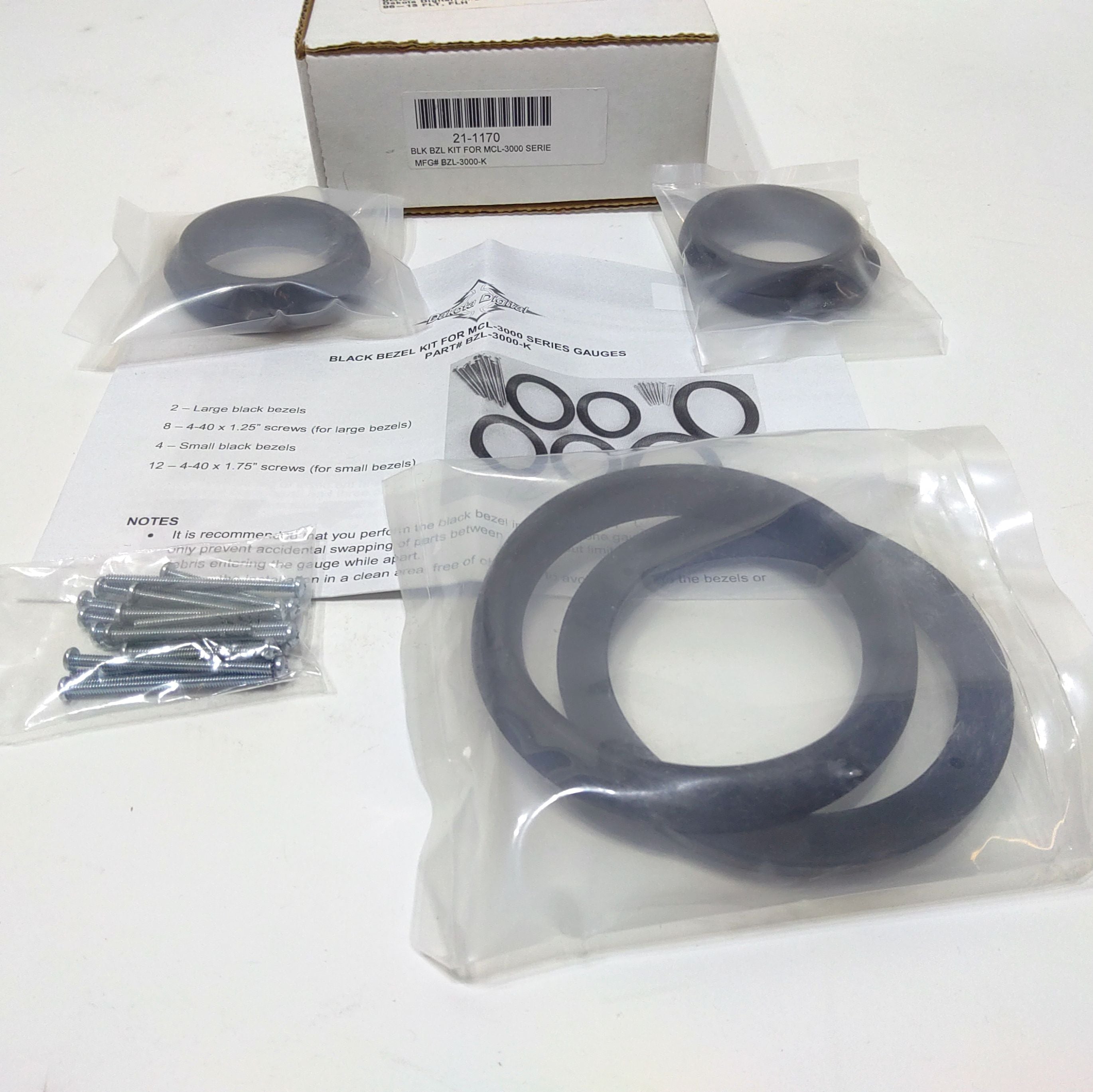 Dakota Digital Matte Black Gauge Bezel Kit BZL-3000-K