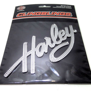 New ClingBlings Studded Harley Script Window Sticker Decal CG26506