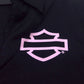 NEW Women Harley-Davidson Pink Ribbon Label Zip Black Shirt Small 96283-23VW
