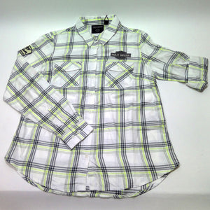 NEW Women Harley-Davidson Convertible Sleeve Plaid Shirt Large 96272-23VW