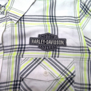 NEW Women Harley-Davidson Convertible Sleeve Plaid Shirt Large 96272-23VW