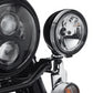 NEW Genuine Harley 4 " Defiance Auxiliary Lamp Trim Rings Machine Cut 61400355