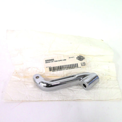 NOS Genuine Harley Chrome Rider Footrest Front Bracket 1999up Touring 50500055