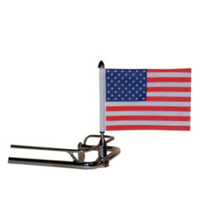 Flag Mount Harley Saddlebag Rail 3/4" Round Bar 10"X15" American Flag RFM-FXD115