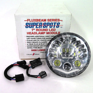 Super Spots 7" Chrome LED Headlamp Harley Touring Softail Daymaker 44180