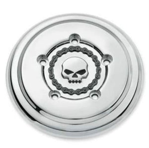 New Genuine Harley 2008up Dyna Chrome Willie G Skull Air Cleaner Trim 61400168