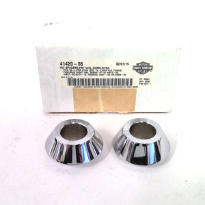 NOS Genuine Harley 2008Up NON ABS Dyna Chrome Front Wheel Spacers 41420-08