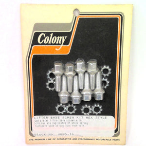 Colony 1954-1975 Harley Cadmium Lifter Base Screw Kit OEM 18660-53 8605-16