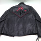 Womans Leather King Red Roses Leather Jacket Medium